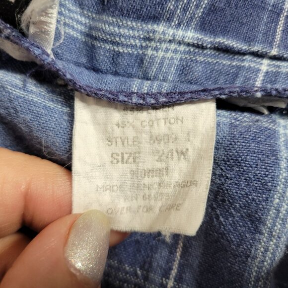 Leslie Fay Womens Shorts 24W Plus Blue White Plaid Zip Fly Pockets Linen PLA20E - Picture 6 of 6